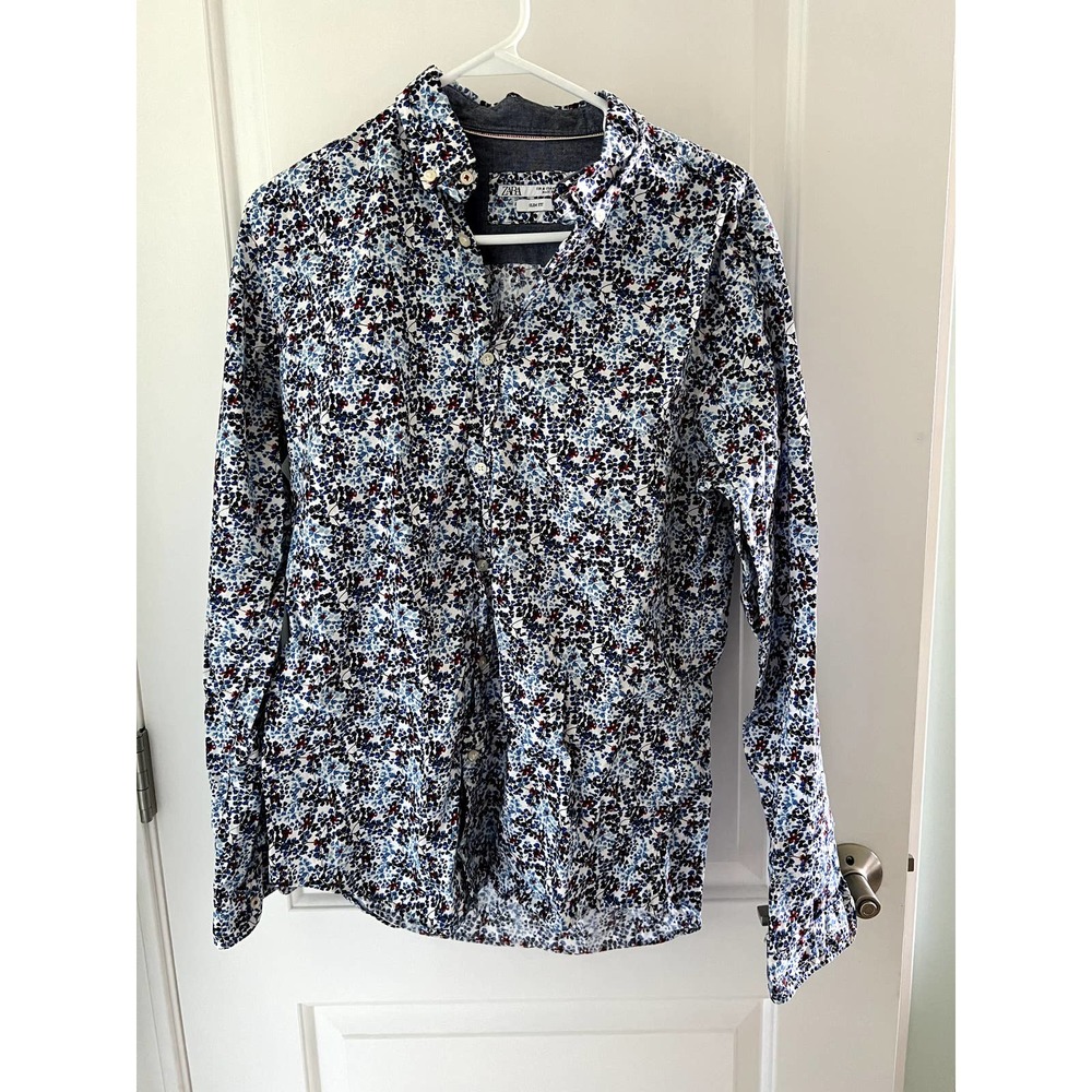 Zara Floral Slim Fit Dress Shirt